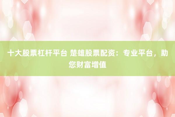 十大股票杠杆平台 楚雄股票配资：专业平台，助您财富增值