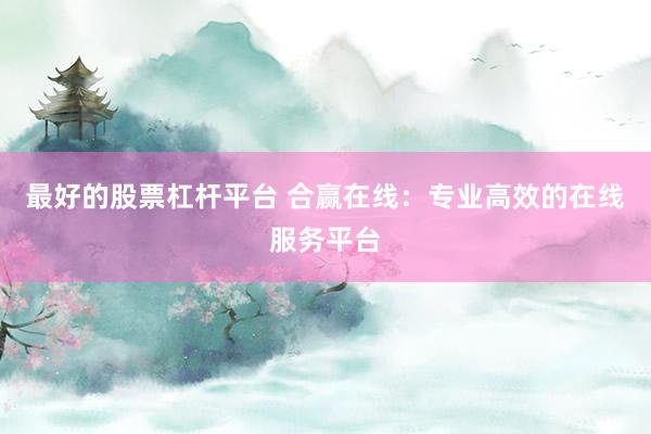最好的股票杠杆平台 合赢在线：专业高效的在线服务平台