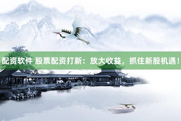 配资软件 股票配资打新：放大收益，抓住新股机遇！