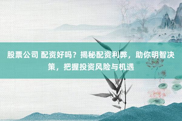 股票公司 配资好吗？揭秘配资利弊，助你明智决策，把握投资风险与机遇