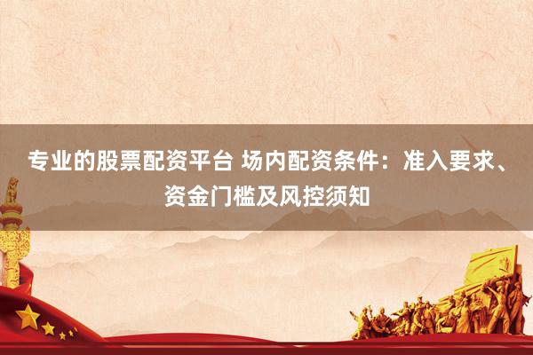 专业的股票配资平台 场内配资条件：准入要求、资金门槛及风控须知