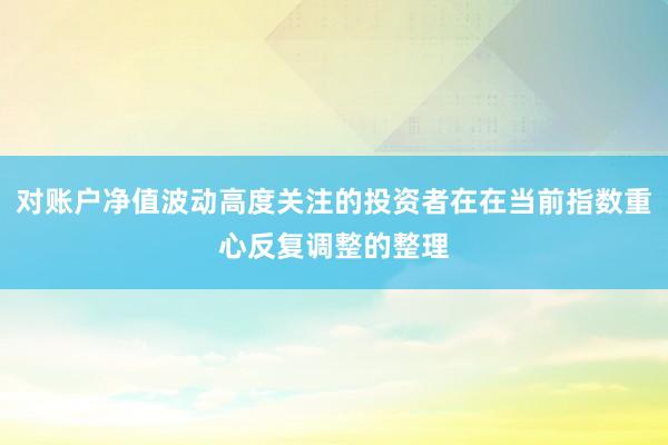 对账户净值波动高度关注的投资者在在当前指数重心反复调整的整理