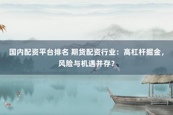 国内配资平台排名 期货配资行业：高杠杆掘金，风险与机遇并存？