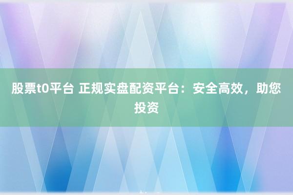 股票t0平台 正规实盘配资平台：安全高效，助您投资